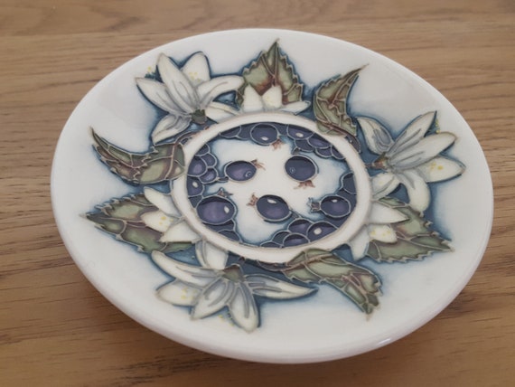 MOORCROFT Pottery Moorcroft Dish Flower Pin Dish Plate