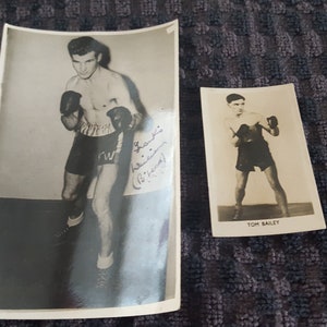 Vintage Photos of Boxers, Black and White Photographs, 1930 - 40s, Tom Bailey, Frank Williams, both signed