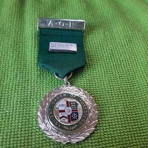 Stary medal masoński, klejnot masoński, mason, starożytny zakon leśników, klejnot służbowy