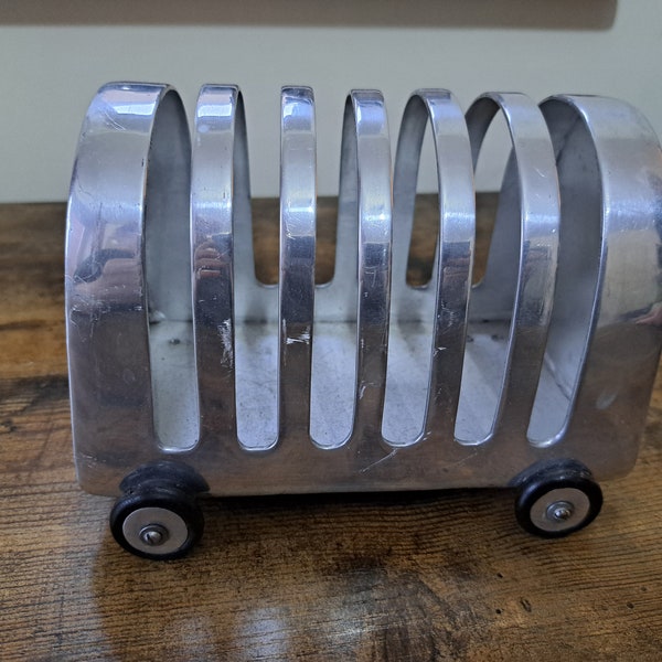 Rare vintage 1960s Airstream toast rack, toast holder on wheels