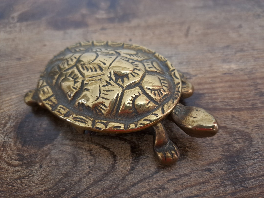 Vintage Brass Turtle, Home Decor, Brass Figurine, Brass Turtle Dish