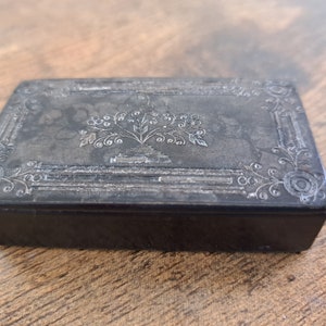 Antique Georgian Snuff Box, Table Snuff Box, Papier-mâché Snuff Box, Lacquered Tobacco Box