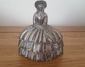 Vintage Bell, Lady Bell,  Brass Bell, Working Bell, Ornament, brass collectable