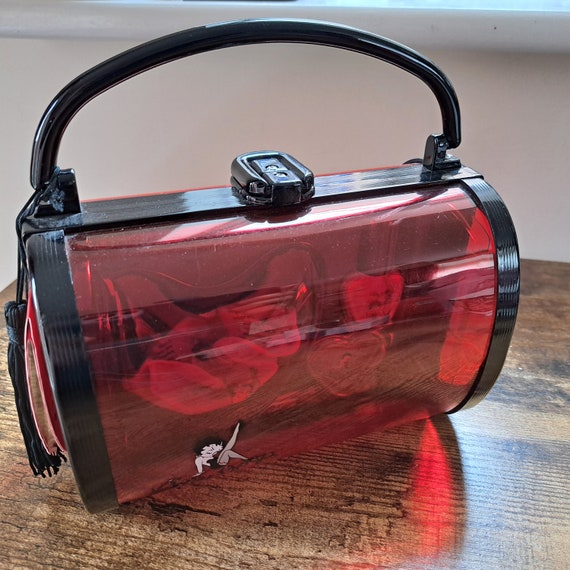 Vintage Betty Boop Handbag, With Contents, Top Handle Bag, Barrel 