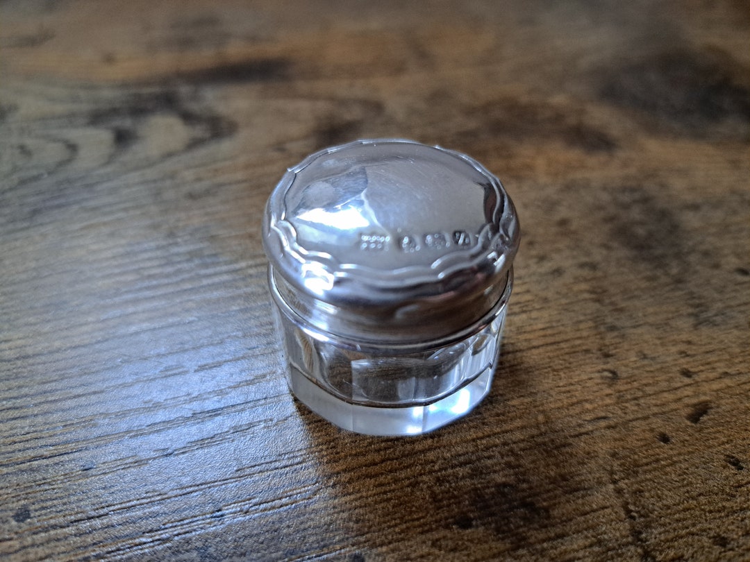 Antique Silver Rouge Pot, Ladies Vanity, 1924, W J Myatt & Co, Silver ...