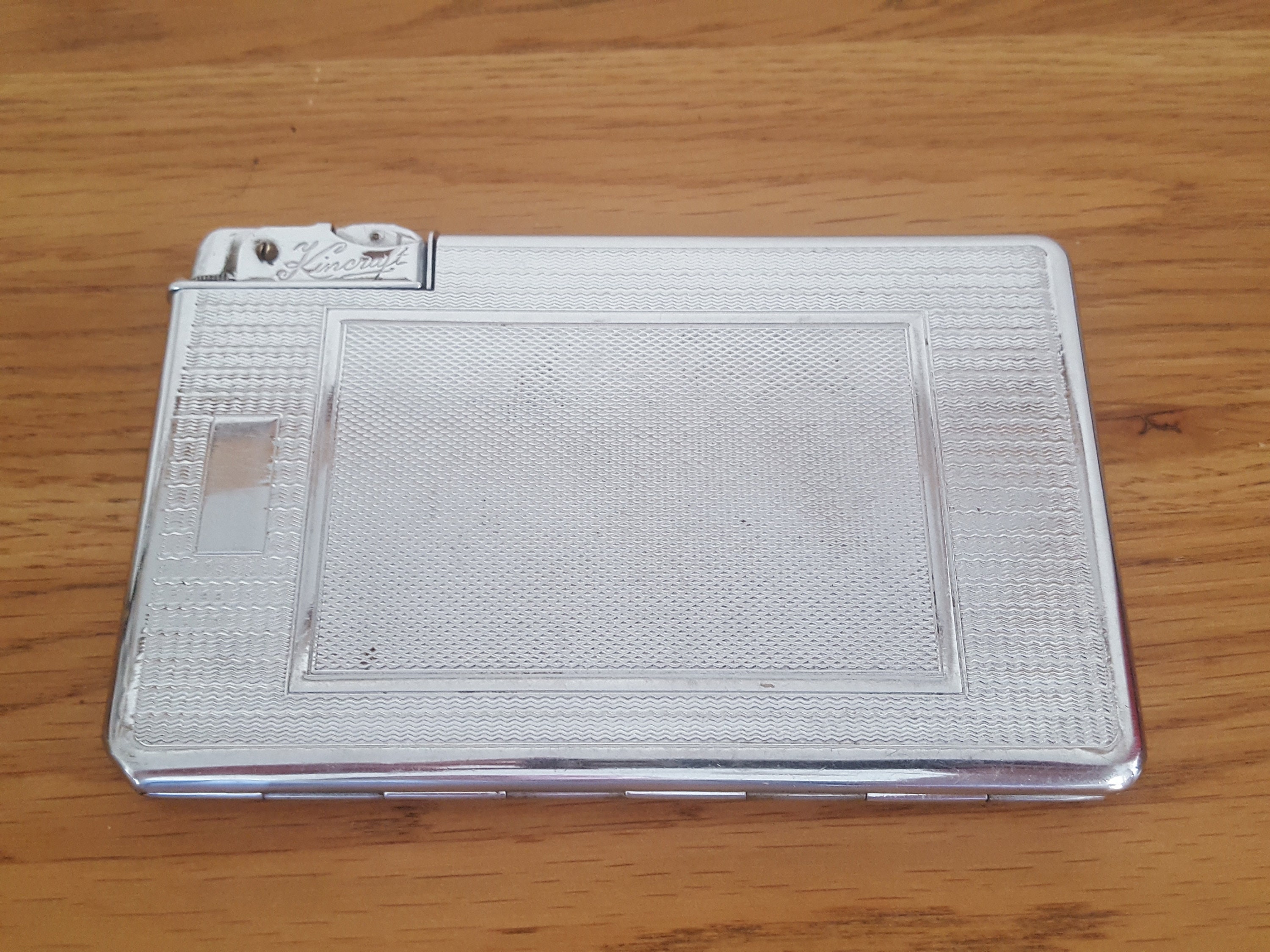 REDUCED - Vintage Kincraft Cigarette Case and Lighter, 1950s Cigarette Case,  Card Case, Card Holder