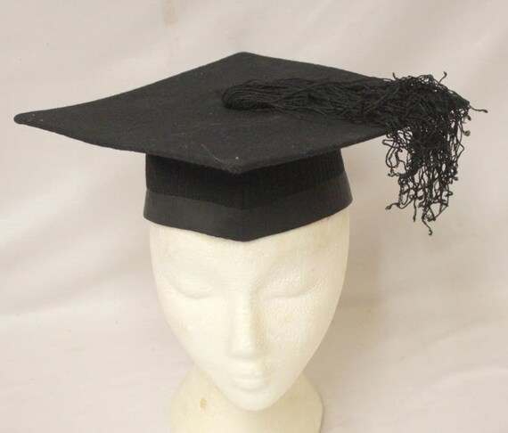 Black Mortar Board Graduation Cap Oxford Hat & Tassel Academic Costume Accessory Black Mortar Board Graduation Cap Oxford Hat & Tassel Academic Costume Accessory