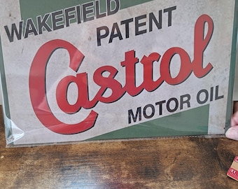 Castrol Tin Sign, Stylised Sign, Wall hanging