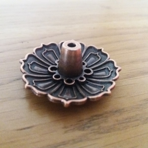 Bronzed Metal Incense Holder, Lotus Flower Shaped Incense burner, free incense sticks, Home decor, home fragrance