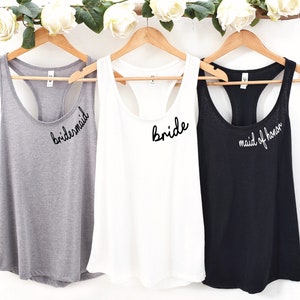 Bachelorette Party Tank Tops, Bridal Party Shirts, Minimalist Shirts, Beach Bachelorette, Custom Bridal Shirt 182