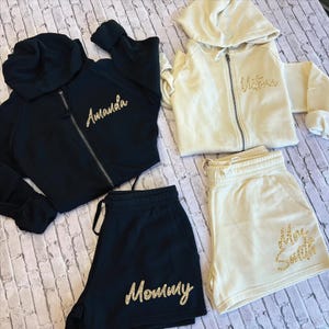 Conjuntos de preparación para damas de honor, sudaderas y pantalones cortos para la fiesta nupcial, conjunto de pijama para la mañana de la boda, B902