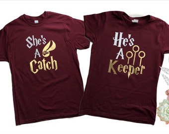 Couples Matching Shirts , She's a Catch He's a Keeper ,Husband and Wife Shirts, Couples shirts, Family Matching Shirts,