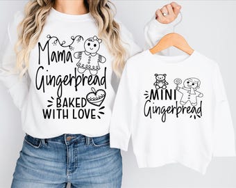 Mama en Mini Gingerbread Family bijpassende sweaters, Gingerbread Family kinderen en volwassenen, leuke en grappige Gingerbread-sweaters