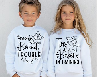 Gingerbread Family bijpassende sweatshirts, Gingerbread Family, kinderen en volwassenen, leuke en grappige peperkoeksweaters voor Kerstmis