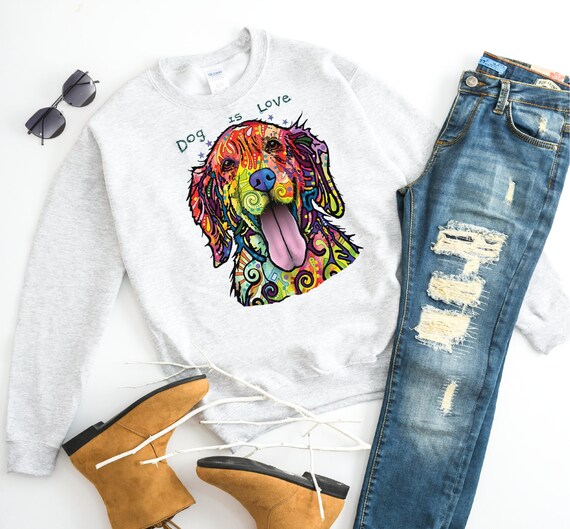 Dog Sweatshirt, Dog Hoodie, Neon Cute Dog Sweatshirt , Graduation Gift, Dog Lover Sweatshirt, Cute Dog Hoodie, DOGISLOVE