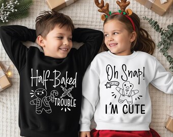Gingerbread Family bijpassende sweatshirts, Gingerbread Family, kinderen en volwassenen, leuke en grappige peperkoeksweaters voor Kerstmis