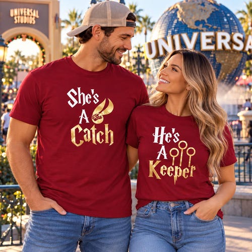 Couples Matching T-Shirts, She's a Catch, He's a Keeper, Anniversary Sweatshirt