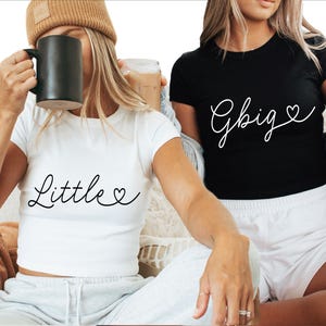 Camiseta de bebê Little Big Sorority, camiseta Gbig, camisetas de revelação de irmandade, presente para pequenos e grandes, camisetas GGbig, camiseta de irmãs de irmandade 1019