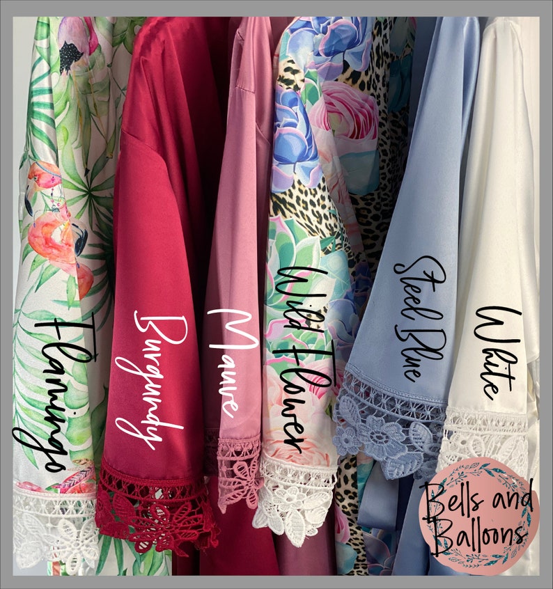 Personalized Bridesmaids Robes Wedding Robes Bridal Party Etsy