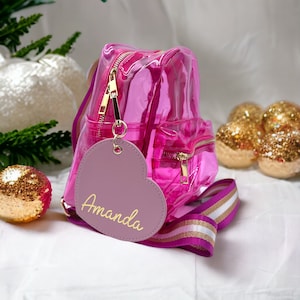 Regalo de Navidad, Mochila transparente, Bolsa transparente personalizada con bolsillo frontal, Mochila escolar, Bolsa de concierto, Estadio, Bolsas personalizadas, Bolsas transparentes