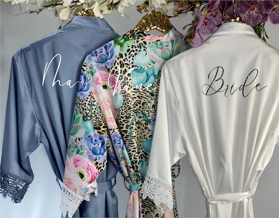 steel blue bridesmaid robes
