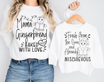 Gingerbread Family bijpassende sweatshirts, Gingerbread Family, kinderen en volwassenen, leuke en grappige peperkoeksweaters voor Kerstmis