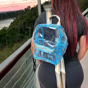 Personalized Clear Backpack, Custom Clear Bag with Front Pocket, School Bag, Concert Bag, Stadium, Bachelorette Party Bags, Beach Bag