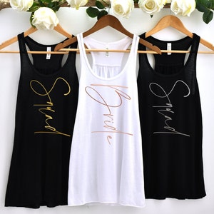 Bachelorette Tank Tops, Flowy Tank tops, Bridesmaid Gift, Maid Of Honor Shirts, Proposal, Hen Party, Wedding BRIDAL240