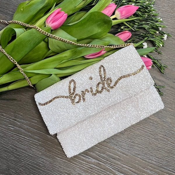 Sac à main de mariée, pochette de mariée, cadeau de mariée, cadeau de shower de bébé pour la future mariée, cadeau de mariage, sac de mariée pour mariage, sac à bandoulière en perles