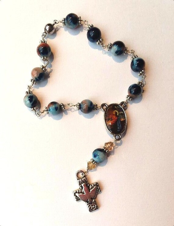 Souly Yours Rosary Garden Of Gethsamane Blue Rust Jade Etsy