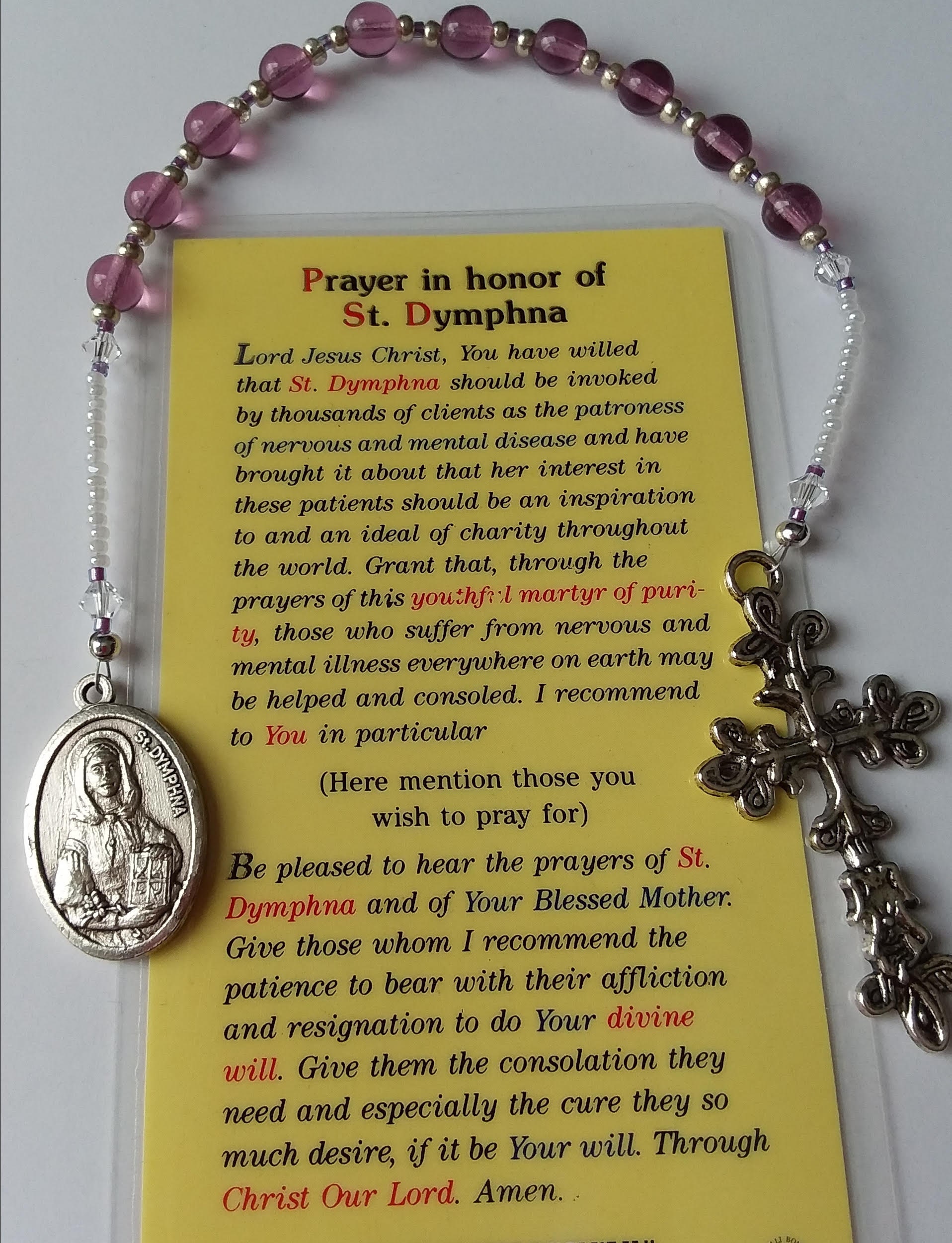St Dymphna Rosary Patron Saint of Alzheimer's Disease and Mental