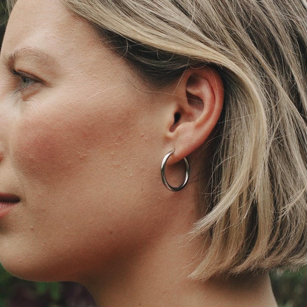Silver Everyday Hoop Earrings - 2cm, Tarnish-Proof Sterling Silver Plating