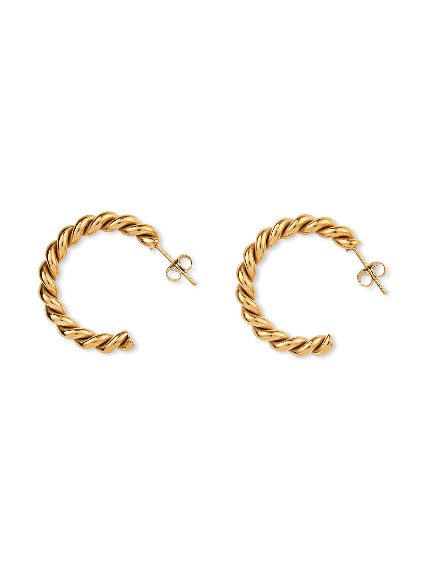 Waterproof Chunky Twist Hoops Forever Lasting 18k Gold Etsy