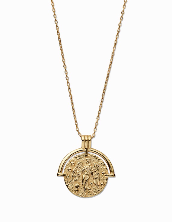 Virgo Zodiac Necklace With Coin Pendant 