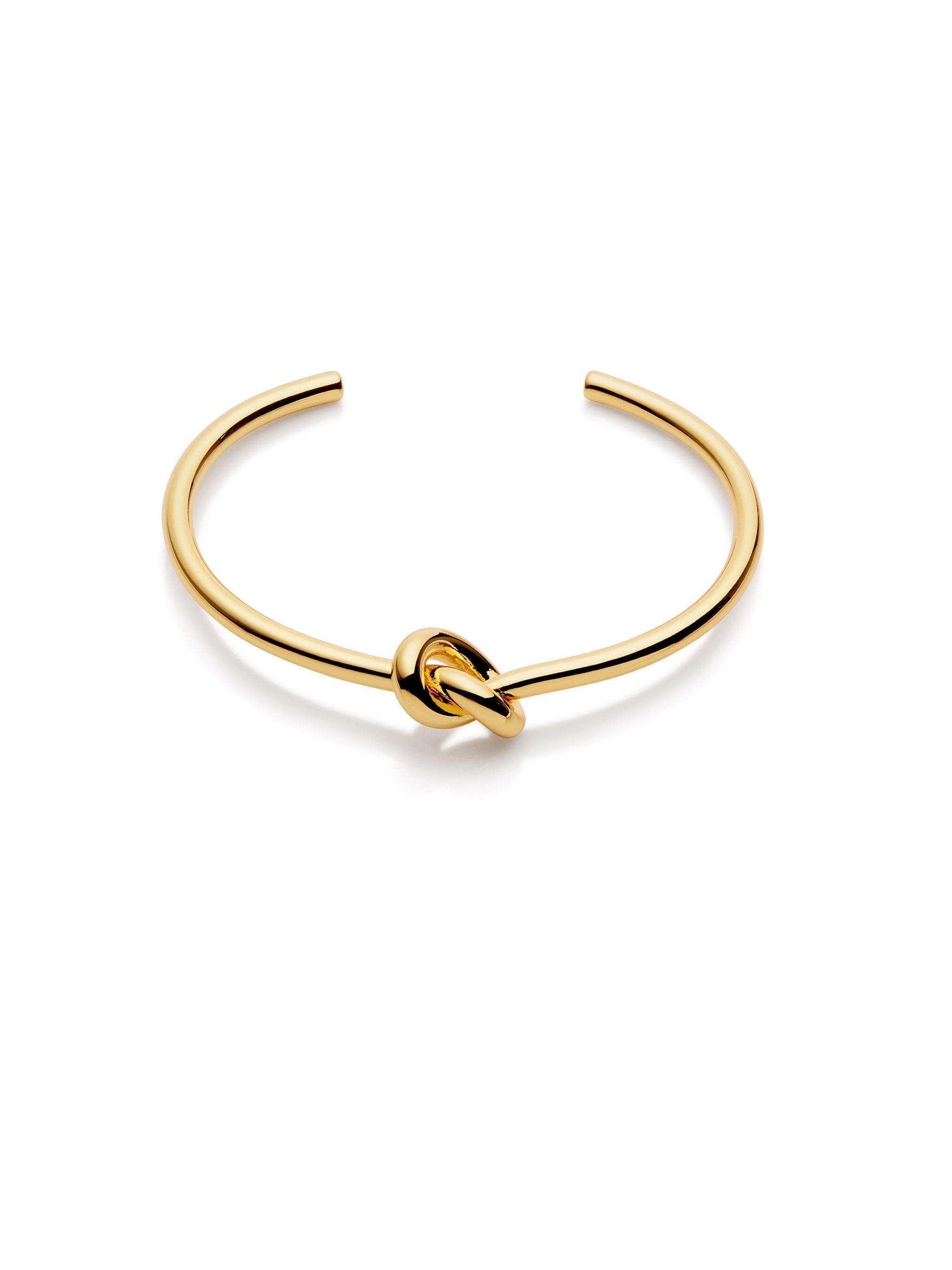 14K Yellow Gold Polished Love Knot Flexible Bangle Bracelet - Walmart.com