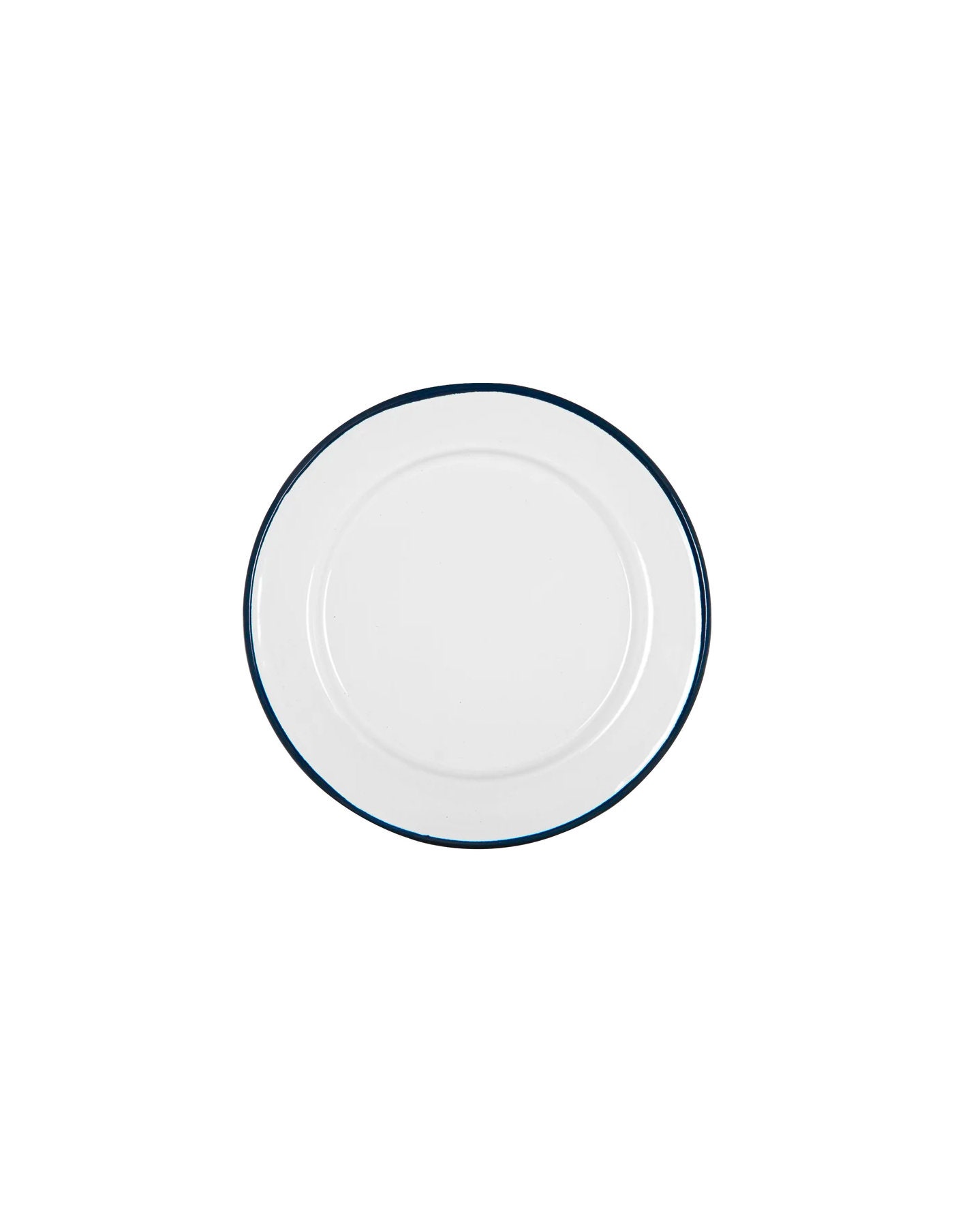Set of 6 Navy Rimmed Enamel Side Plate, 20cm - Etsy UK