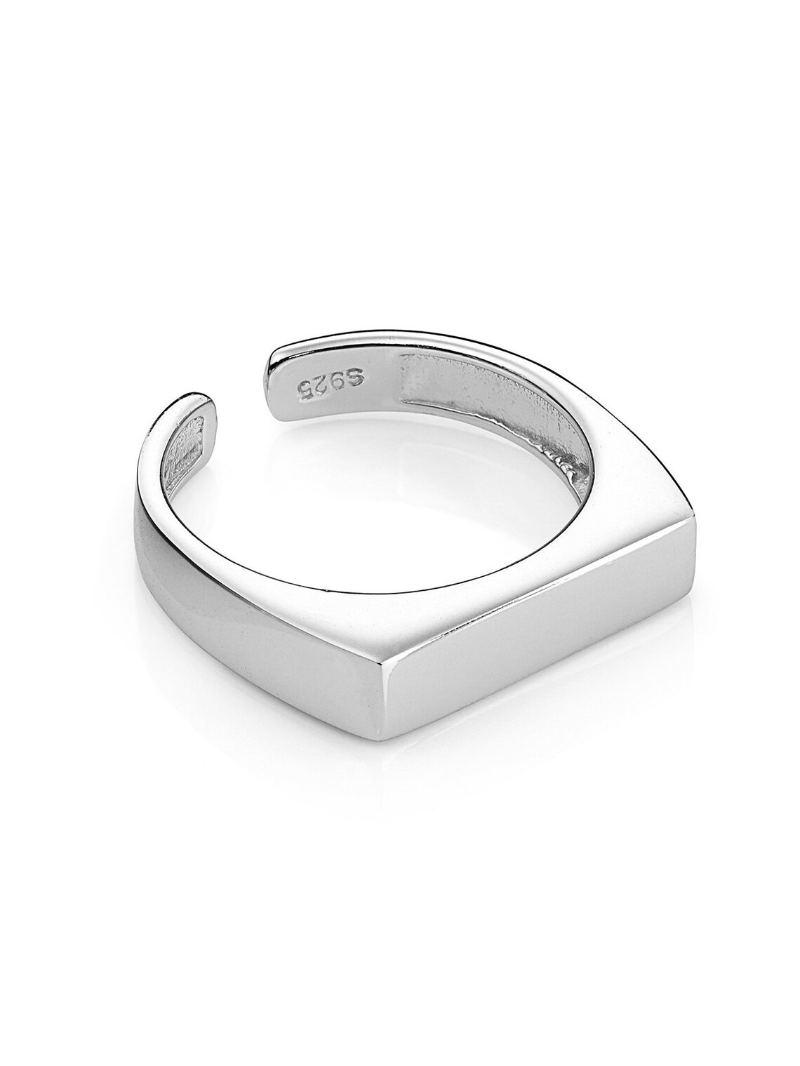Adjustable Rectangular Signet Ring Sterling Silver | Etsy