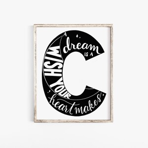 Brief Druck - Kindergarten Kunst - Buchstabe C - Kinder Zimmer Kunst - Alphabet Druck - Zitat Druck - inspirierende Zitat - ein Traum ist ein Wunsch