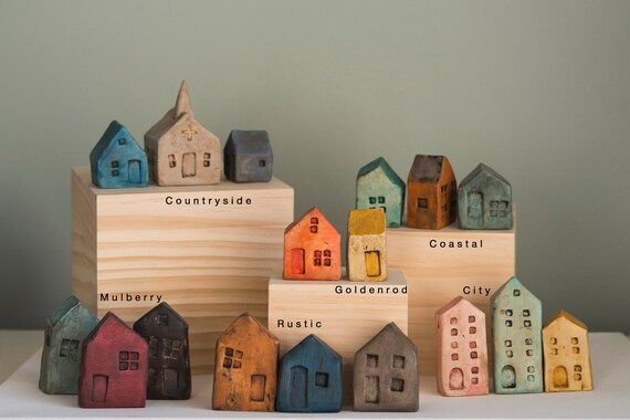 mini clay houses