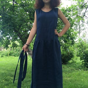 Linen dress / Drop shoulder linen dress / Linen tunic / Maxi linen dress / Linen night dress / Linen nightgown / Summer dress
