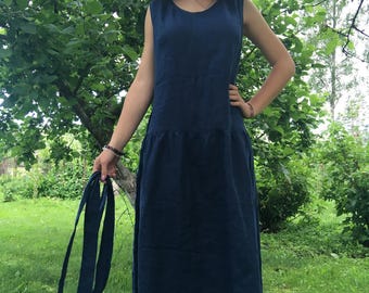 Linen dress / Drop shoulder linen dress / Linen tunic / Maxi linen dress / Linen night dress / Linen nightgown / Summer dress
