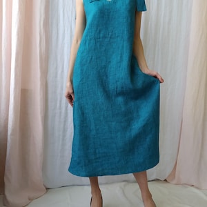 Linen dress / Linen tunic / Maxi linen dress  / Summer dress / Linen Sundress / Sleeveless Dress / Linen Tie Strap Dress