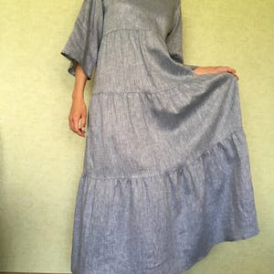 Linen dress / Drop shoulder linen dress / Linen tunic / Maxi linen dress / Linen night dress / Linen nightgown / Summer dress