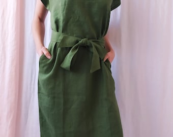 Linen dress / Drop shoulder linen dress / Linen tunic / Maxi linen dress / Linen night dress / Linen nightgown / Summer dress