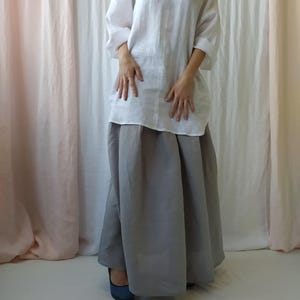 White Linen Tunic Dress With Pockets/Linen Maternity Dress/Linen Dress For Women/Plus Size Tunic Top/Beach Cover Ups/Oversized Linen Tunic