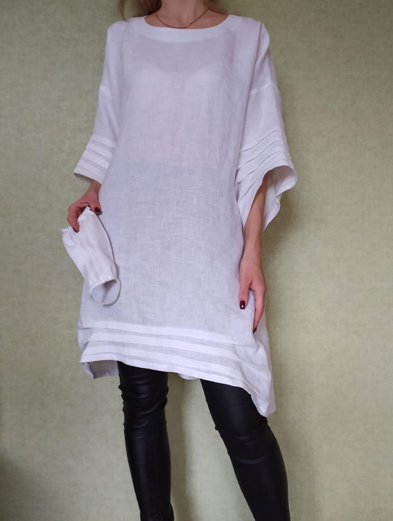 Linen Tunic With Pockets/linen Maternity Dress/linen Tunic Dress/linen Dress  for Women/loose Linen Tunic/plus Size Tunic/beach Cover Ups - Etsy UK