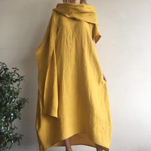 Linen dress / Drop shoulder linen dress / Linen tunic / Maxi linen dress / Linen night dress / Linen nightgown / Summer dress