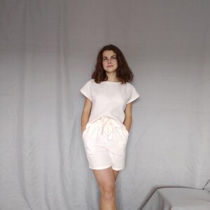 High Waisted Linen Shorts / Linen Shorts Woman / Summer Linen Shorts / Natural Linen Shorts / White Shorts / Linen Pants