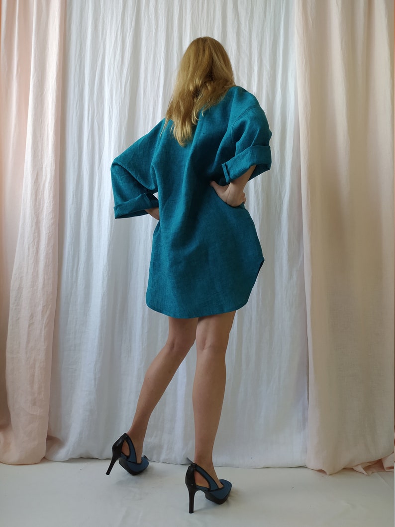 Linen Tunic With PocketsLinen Maternity DressLinen Tunic DressLinen Dress For WomenLoose Linen TunicBeach Cover UpsPlus Size Tunic