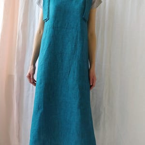 Linen dress / Linen tunic / Maxi linen dress  / Summer dress / Linen Sundress / Sleeveless Dress / Linen Tie Strap Dress